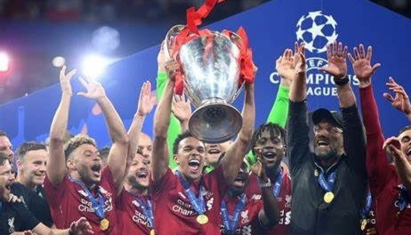 Maglia Liverpool, vincitore Champions League 2019/20 - Autografata da più giocatori