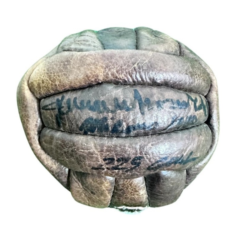 Vintage Mini Ball Signed with Dedication by Gunnar Nordahl