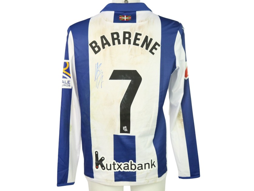 Maglia Barrenetxea unwashed Real Sociedad vs Atletico Madrid 2024 - Autografata