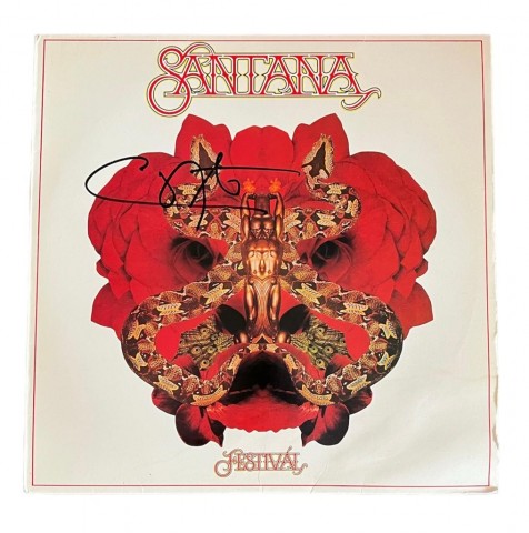 Carlos Santana Signed 'Festival' Vinyl LP