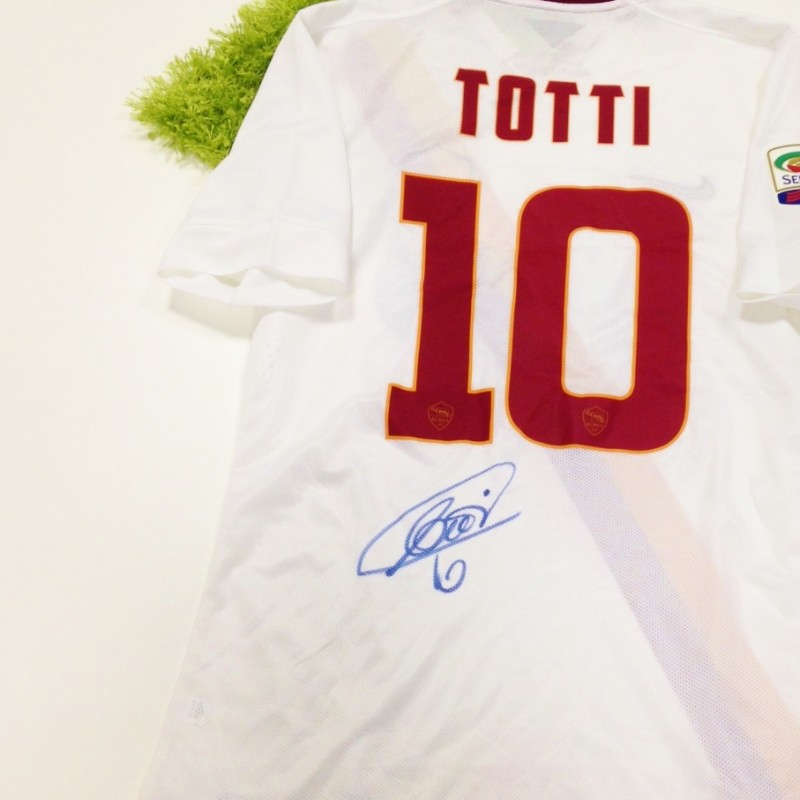 Totti's signed and match issued shirt, Genoa-Roma TELETHON special sponsor
