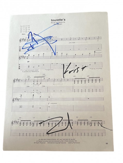 Nirvana Signed Tourette's Sheet Music