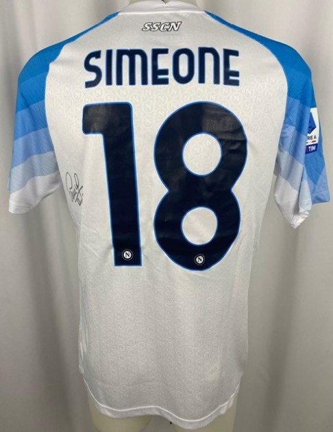 Simeone's Match-Issued Signed Shirt, Cremonese vs Napoli 2022