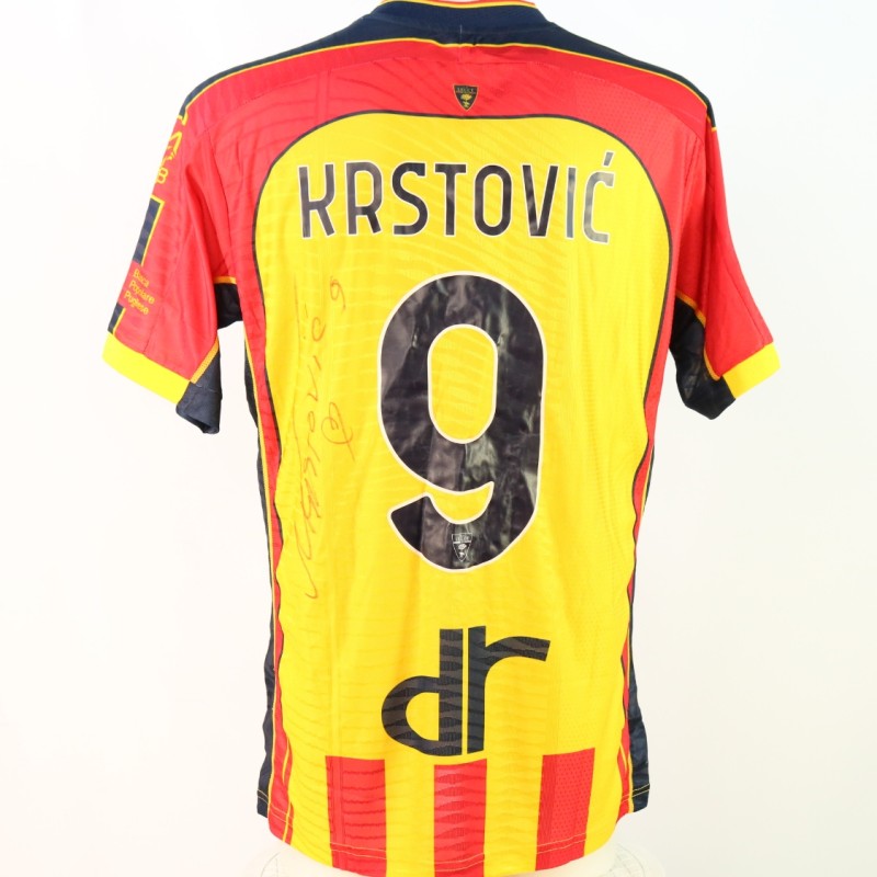 Krstovic's Lecce Match-Issued Signed Shirt 2024/25 