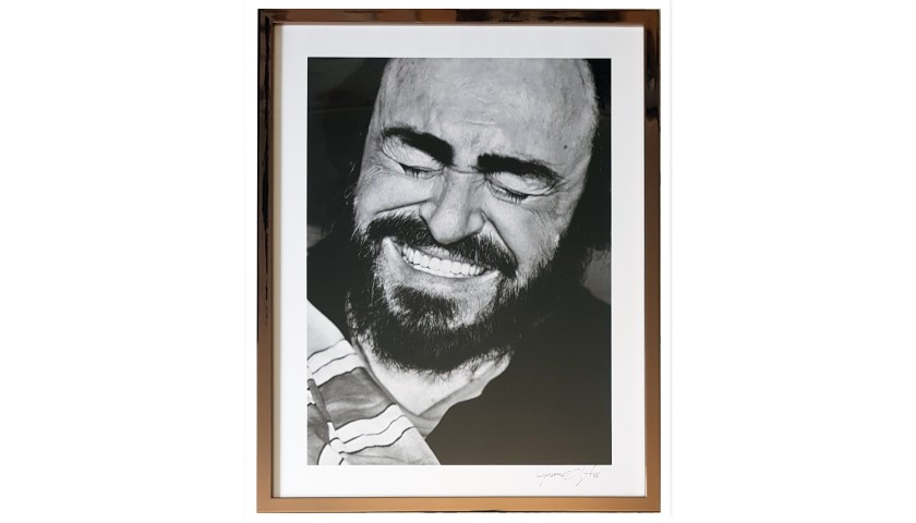Photograph of Pavarotti Shot and Signed by Chieregato