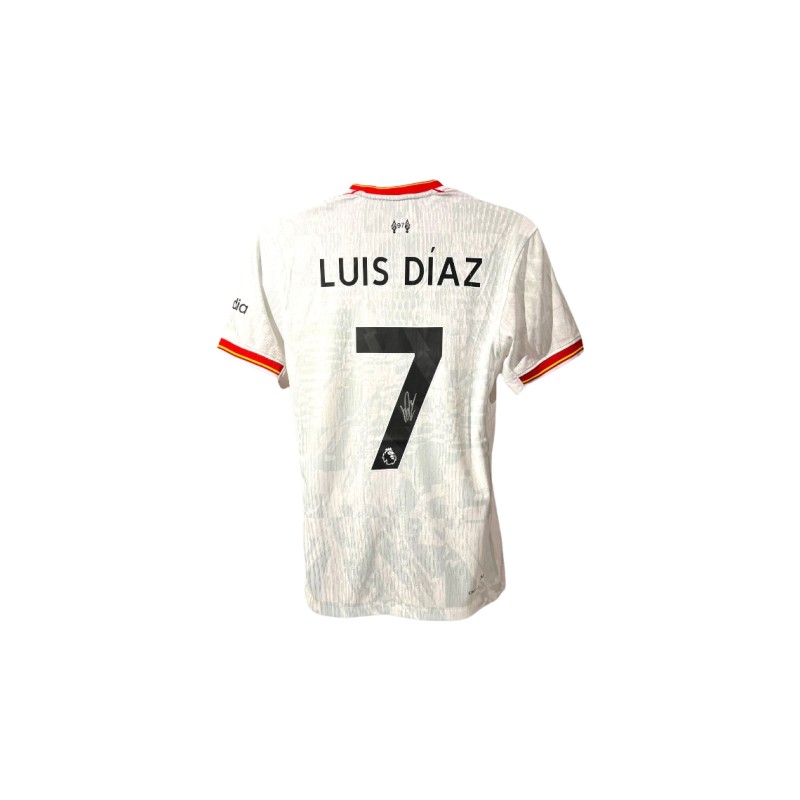 Luis Diaz's Liverpool 2024/25 Signed and Framed Third Shirt