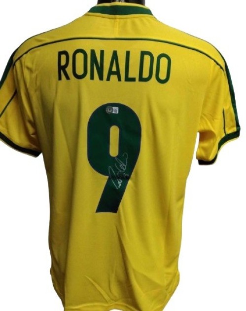 Maglia replica Ronaldo Brasile, WC 1998 - Autografata