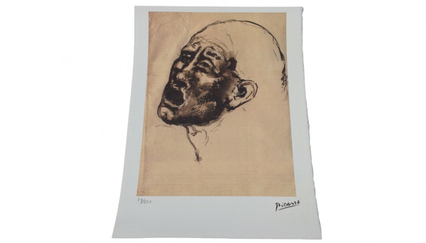 Pablo Picasso Offset Lithograph Print with Dry Stamp