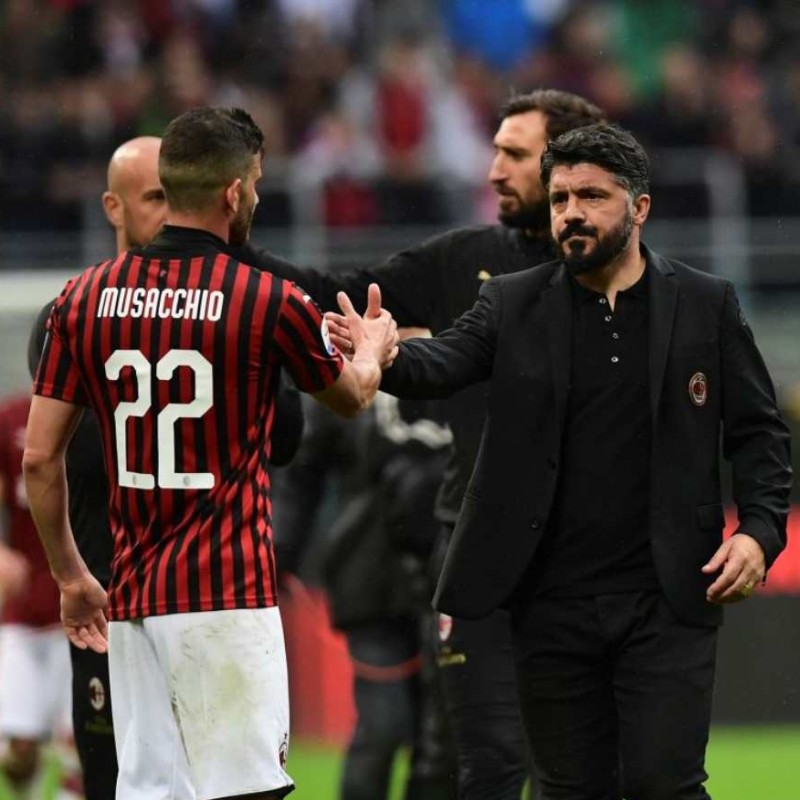 Musacchio's Worn and Signed Shirt, Milan-Frosinone 2019
