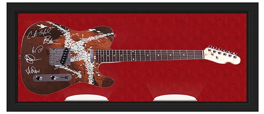 Dave Matthews Band Digitally Signed Guitar in Custom Display 