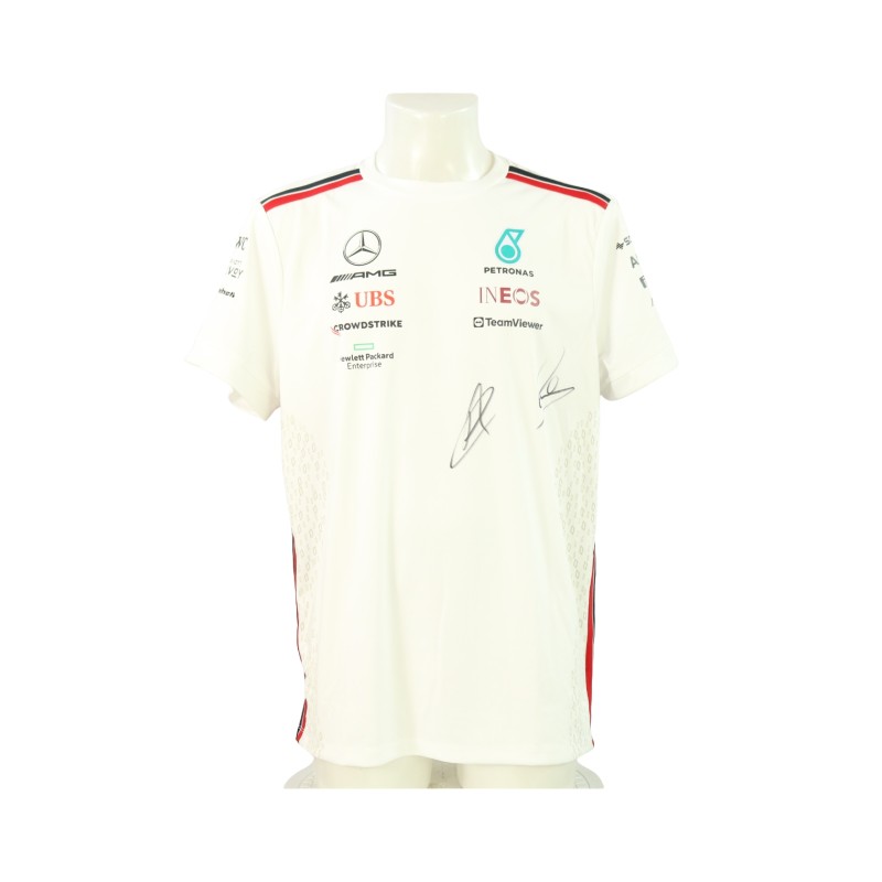 Maglia ufficiale Mercedes Monza 2024 - Autografata da Hamilton e Russel