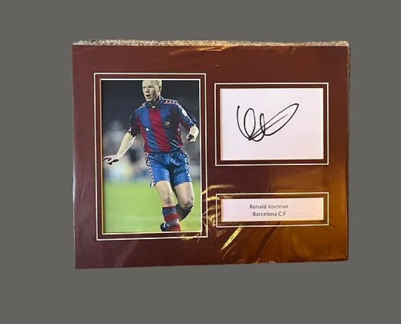 Ronald Koeman's FC Barcelona Signed Mounted Autograph Cut