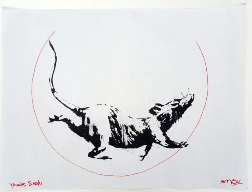 "GDP Rat" Silkscreen Signed by Banksy (Attributed) - 2019