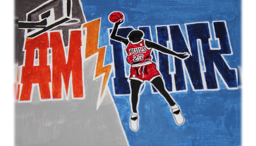 Slam Dunk Michael Jordan  - Unique Artwork by Manuel Frattini