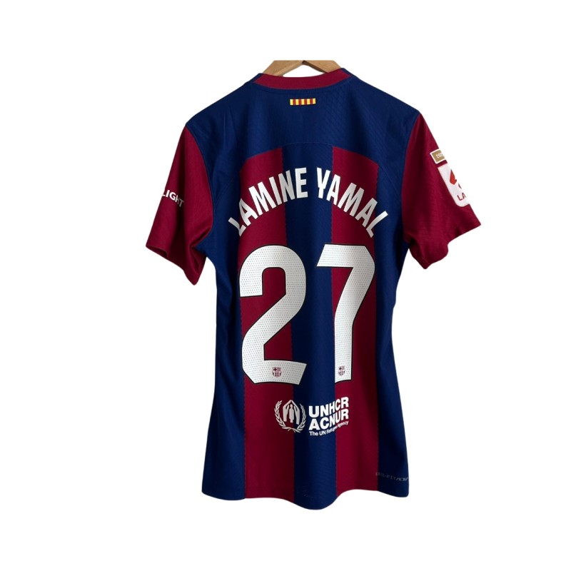 Yamal's FC Barcelona 2023/24 LaLiga Match-Issued Shirt