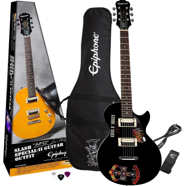 Chitarra Epiphone con grafica personalizzata firmata da Slash dei Guns N'Roses