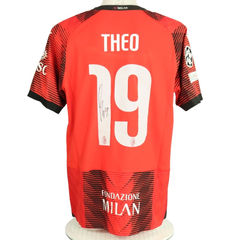 Theo Hernandez Milan Official Signed Shirt, 2023/24