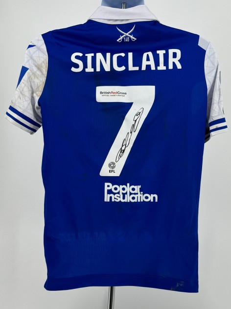 Maglia firmata del Bristol Rovers EFL Sky Bet League One di Sinclair indossata durante la partita