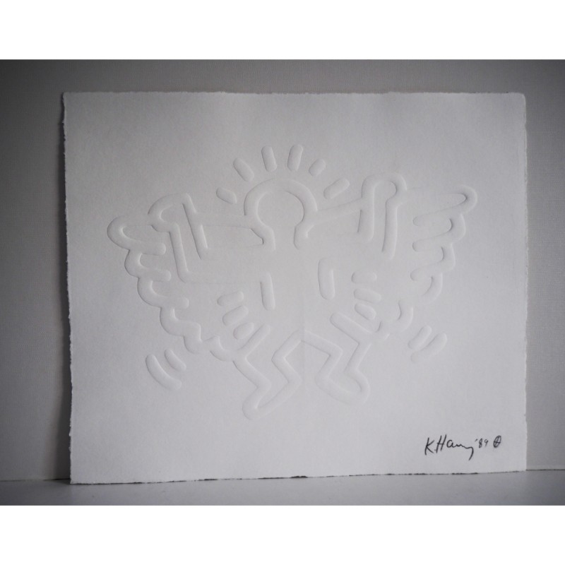 Set of Five Embossed Icons Signed by Keith Haring (Attributed)