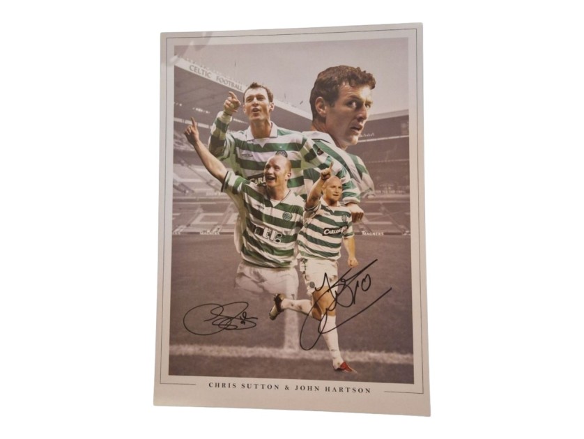 Chris Sutton and John Hartson Signed Celtic FC Picture 