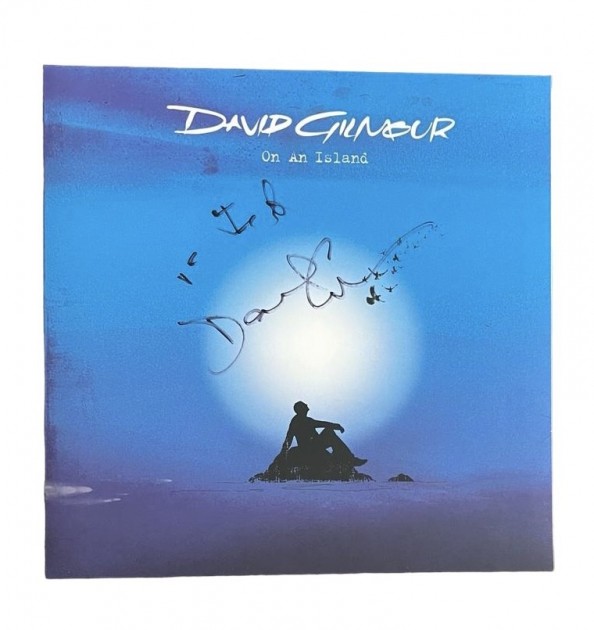David Gilmour of Pink Floyd Signed On an Island Vinyl LP
