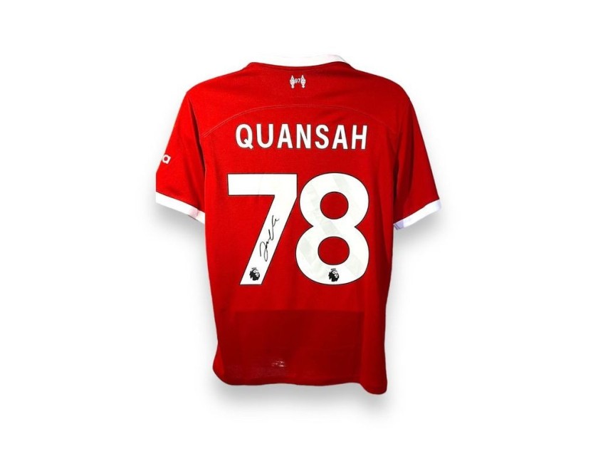 Jarell Quansah's Liverpool 2023/24 Signed and Framed Shirt