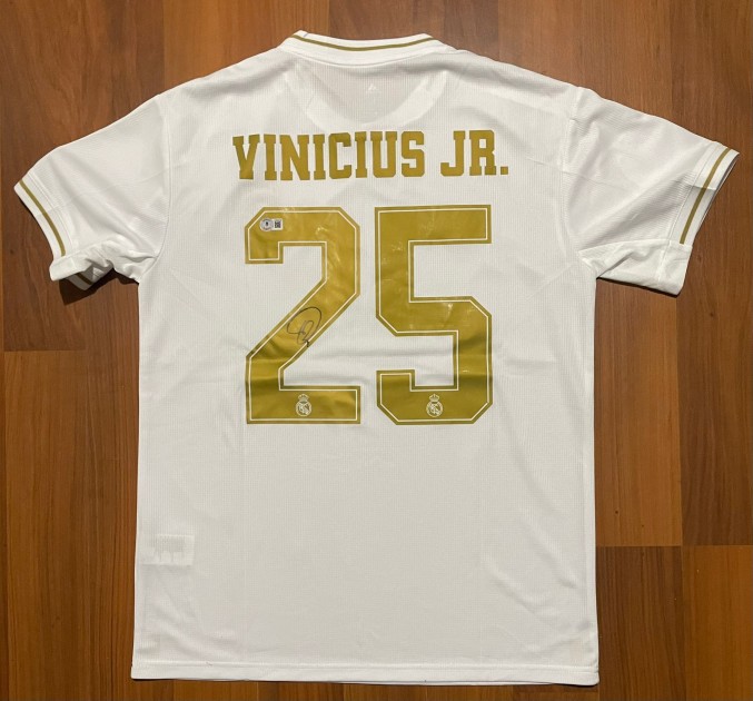 Maglia replica firmata del Real Madrid 2019/20 di Vinicius Junior