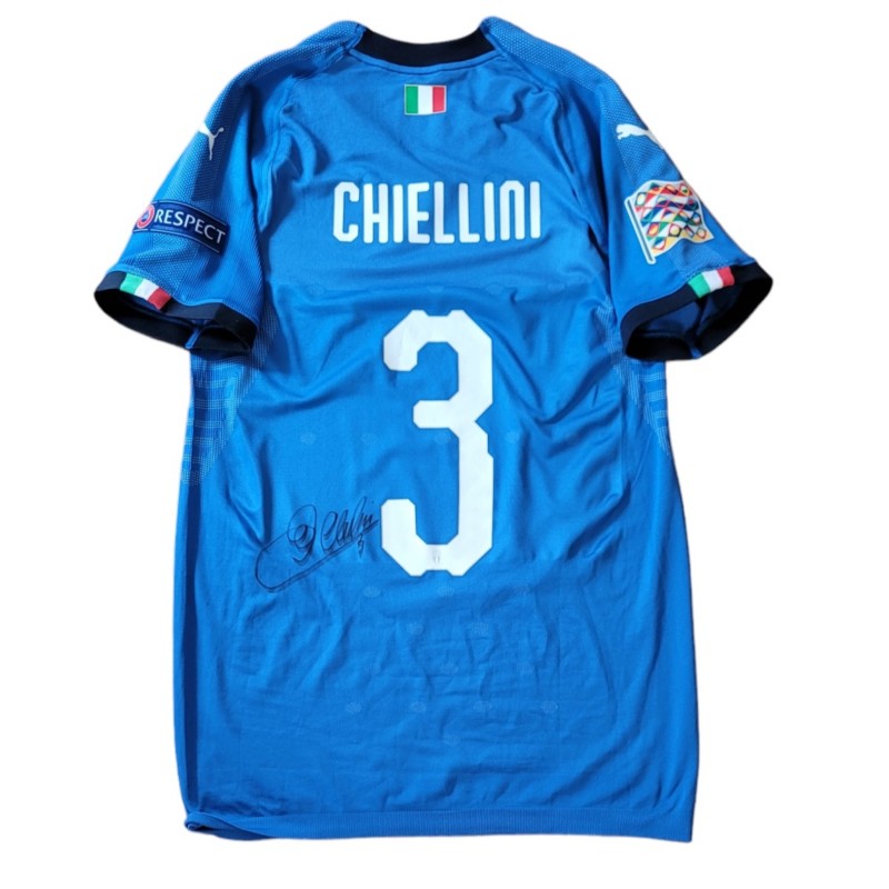 Chiellini's Match Signed Shirt, Italy vs Portugal 2018