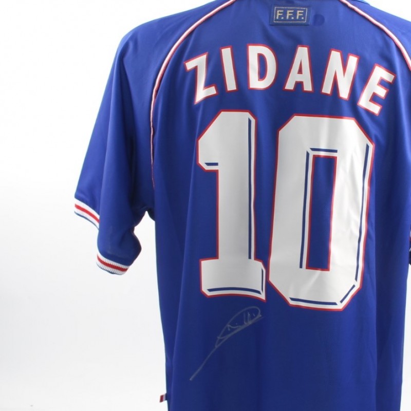 Zinedine Zidane Signed Official Replica France 1998 Shirt