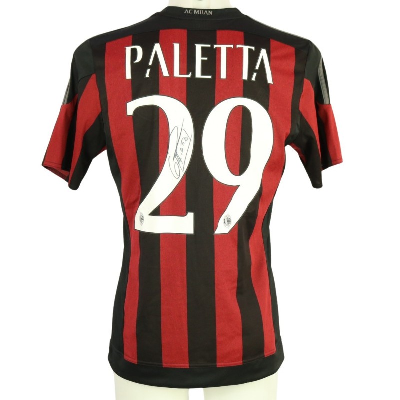 Paletta Official AC Milan Signed Shirt, 2015/16