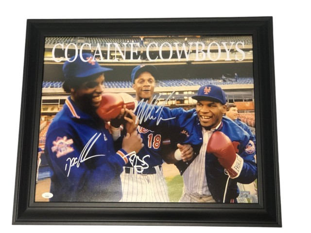Mike Tyson, Dwight Gooden & Darryl Strawberry Signed Cocaine Cowboys Photo