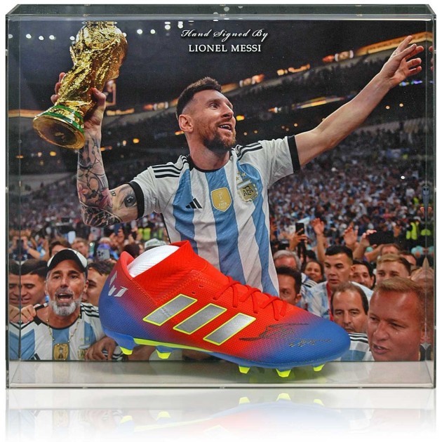 Lionel Messi Signed Football Boot Presentation