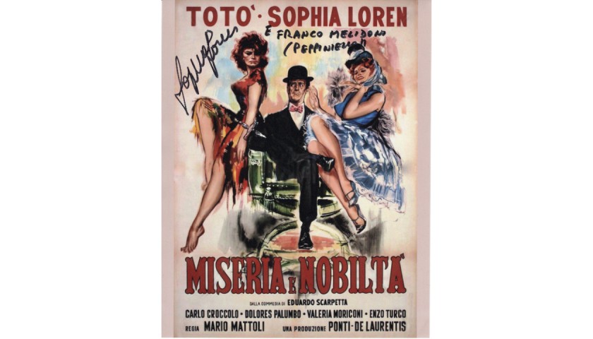 "Miseria e Nobiltà" - Sophia Loren and Franco Melidoni Signed Photograph