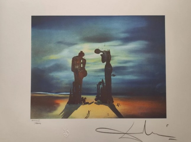 "Archeological Reminiscence Millet's Angelus" Lithograph Signed by Salvador Dalí