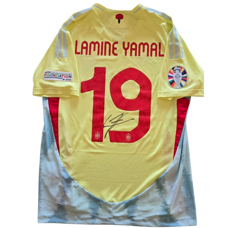 Yamal's Signed Match-Issued Shirt, Albania vs Spain EURO 2024