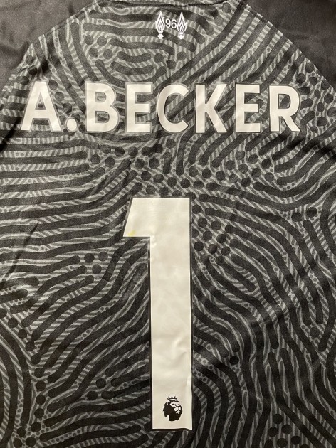 Alisson Becker Match Worn Liverpool Premier League Shirt 2019 - 2020 Season  - Golden Soccer Signings