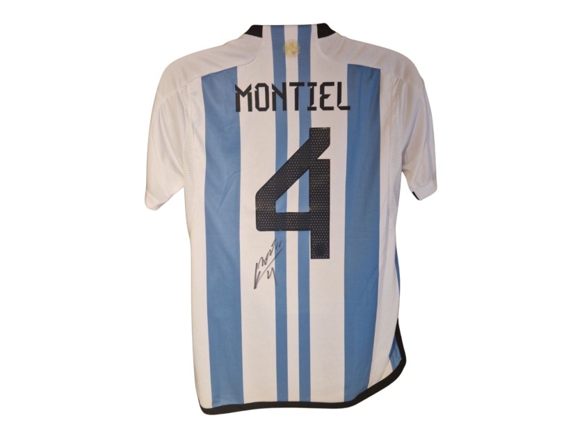 Gonzalo Montiel Signed 2023 Argentina World Cup Final Replica Shirt