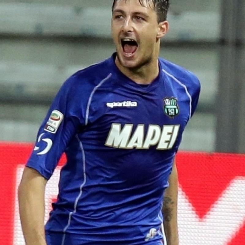 Acerbi Sassuolo match worn shirt, Serie A 2014/2015