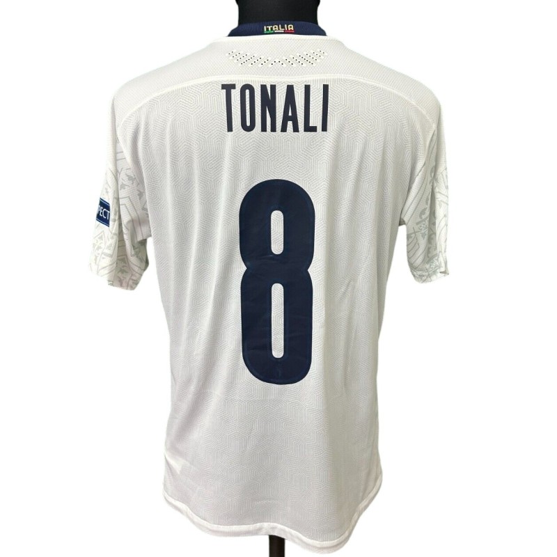 Tonali's Italy Under-21 Match-Issued Shirt, 2020