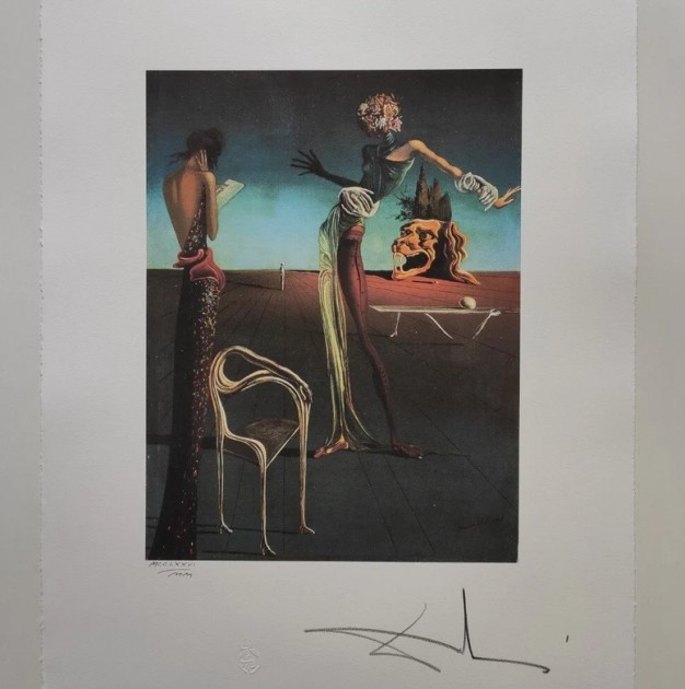 "Flowers Head" Lithograph Signed by Salvador Dalí