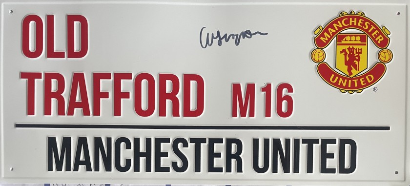 Alex Ferguson's Manchester United Signed Street Sign