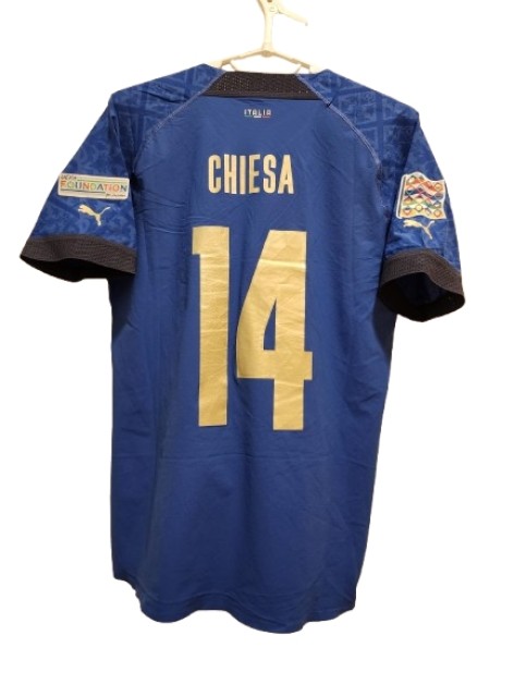Federico Chiesa's Italy Nations League 2021 Match-Issued Shirt 