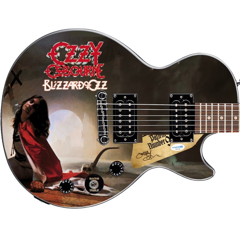 Ozzy Osbourne Signed Custom "Blizzard of Oz" Graphics Guitar