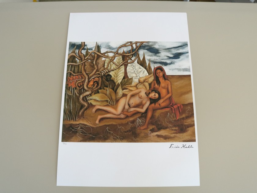 "Due nudi nel bosco" Litografia offset di Frida Kahlo (replica)