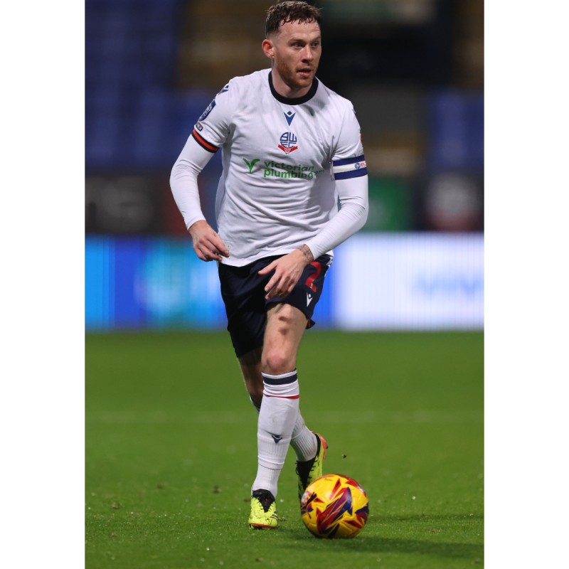 Gethin Jones' Bolton Wanderers Signed Match Worn Shirt, vs Fleetwood 