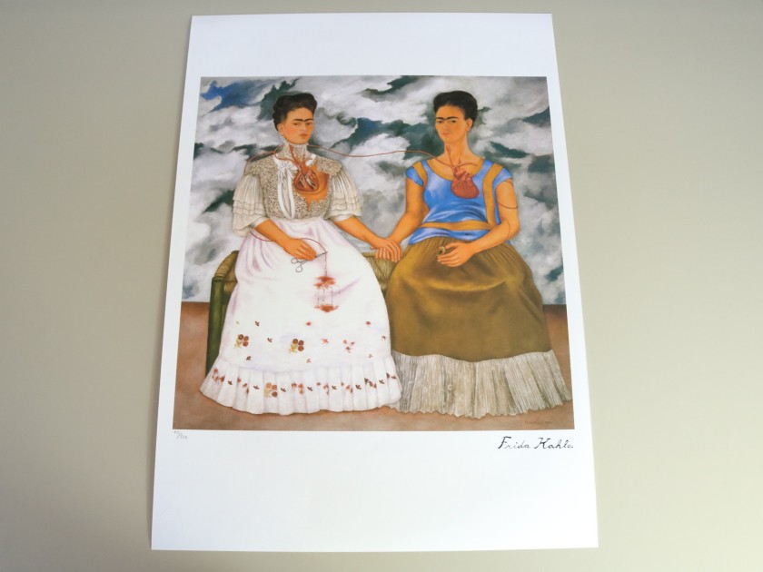 "The Two Fridas" Frida Kahlo Signed Offset Lithograph