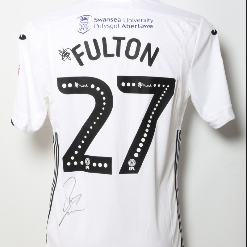 Jay Fulton's Swansea City Worn and Signed Home Poppy Shirt 