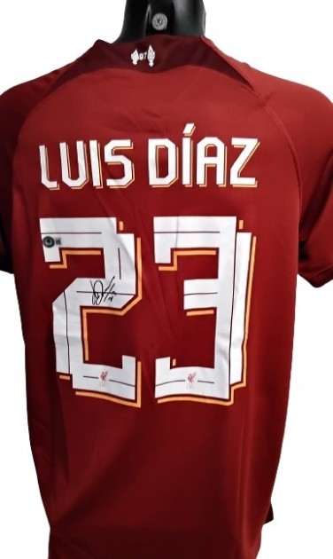 Luis Diaz Replica Liverpool Signed Shirt, 2022/23