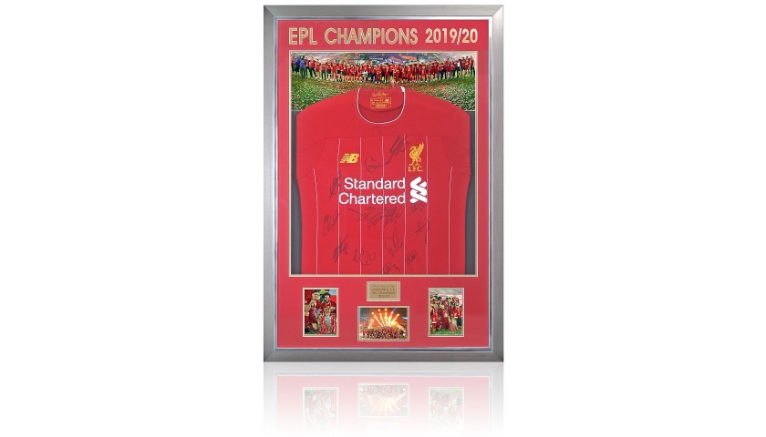 Liverpool LED Premier League Champions 2019-20 Official Home Shirt Hand Signed By 14