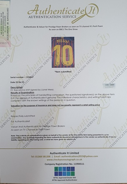 Messi's FC Barcelona Signed and Framed Shirt - CharityStars